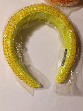Bright Yellow Crystal Padded Headband